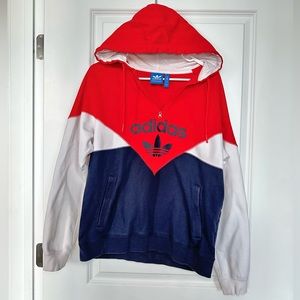 Vintage adidas originals quarter zip trefoil logo hoodie